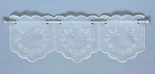 Mantovana cuore Ricamato bianco